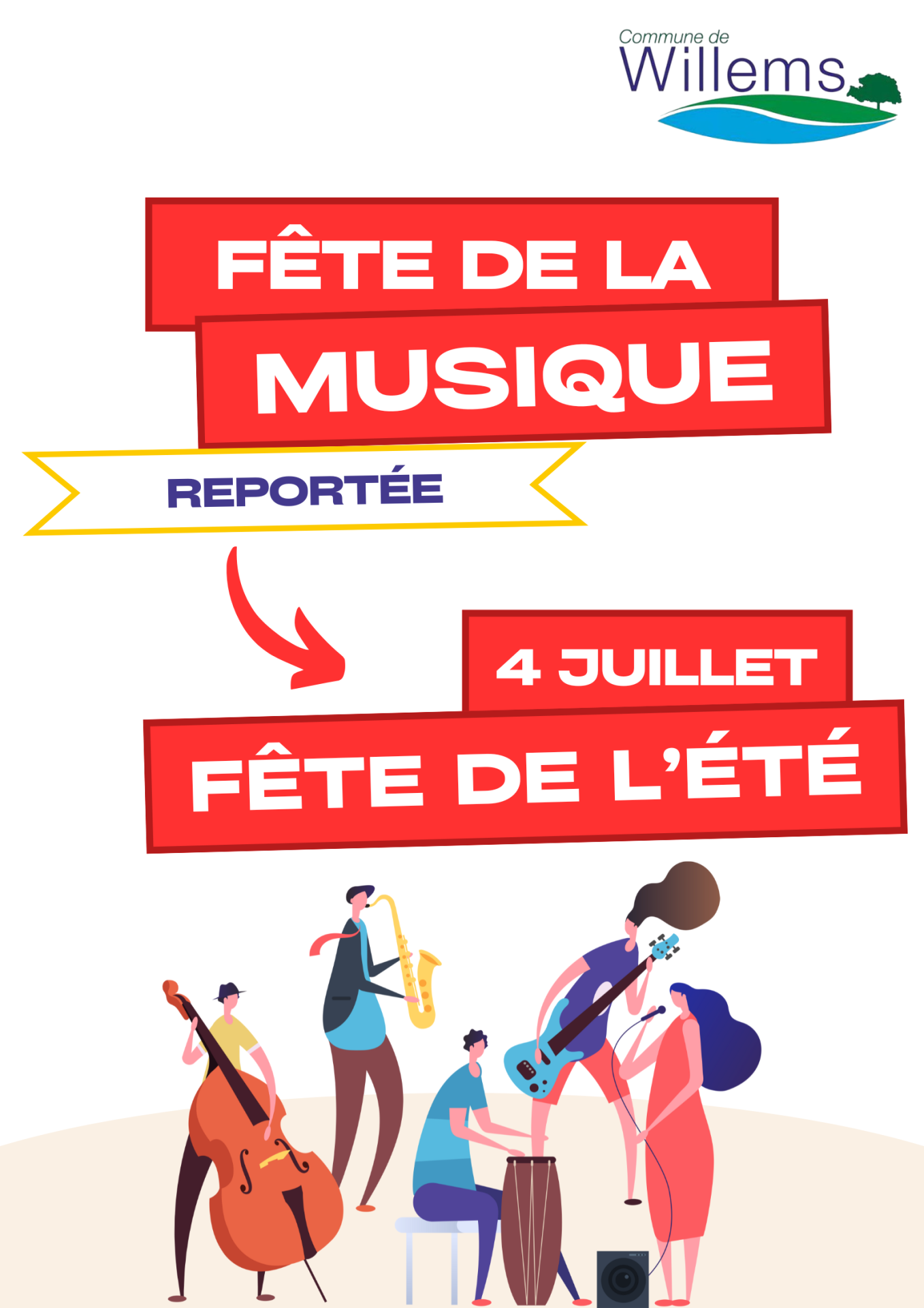 Affiche fete de la musique illustration colore