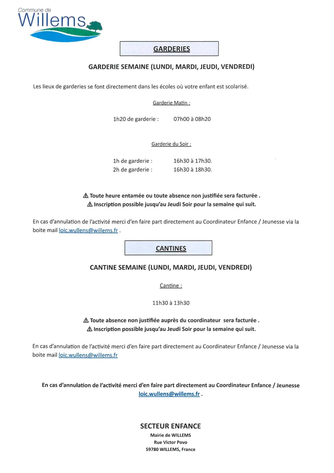 Cantine garderie