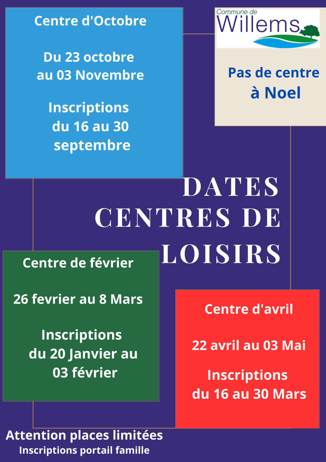 Dates centre de loisirs